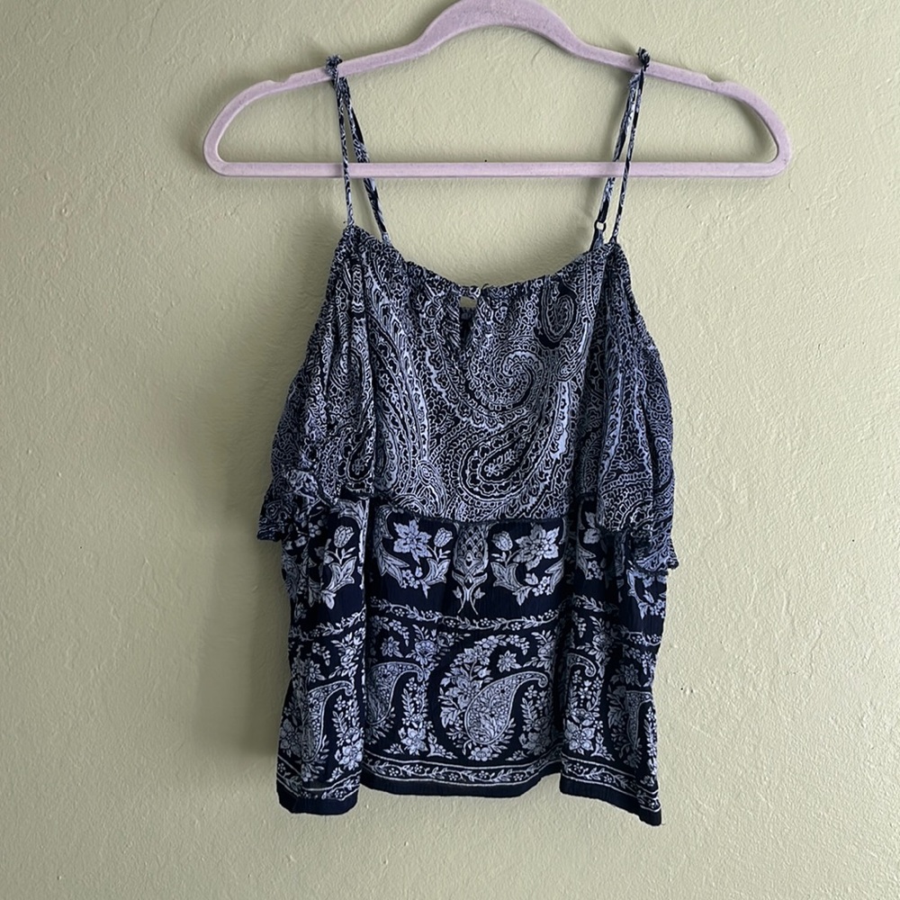 Blue paisley top